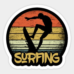 Vintage Surfing Gift For Sufing Summer Holidays At The Beach Sticker